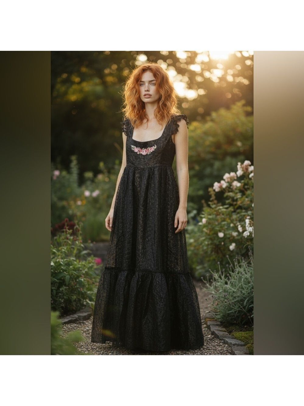 Dolls Kill dELiA*s Maxi Dress Broderie Anglaise Small Medium - Picture 3 of 16